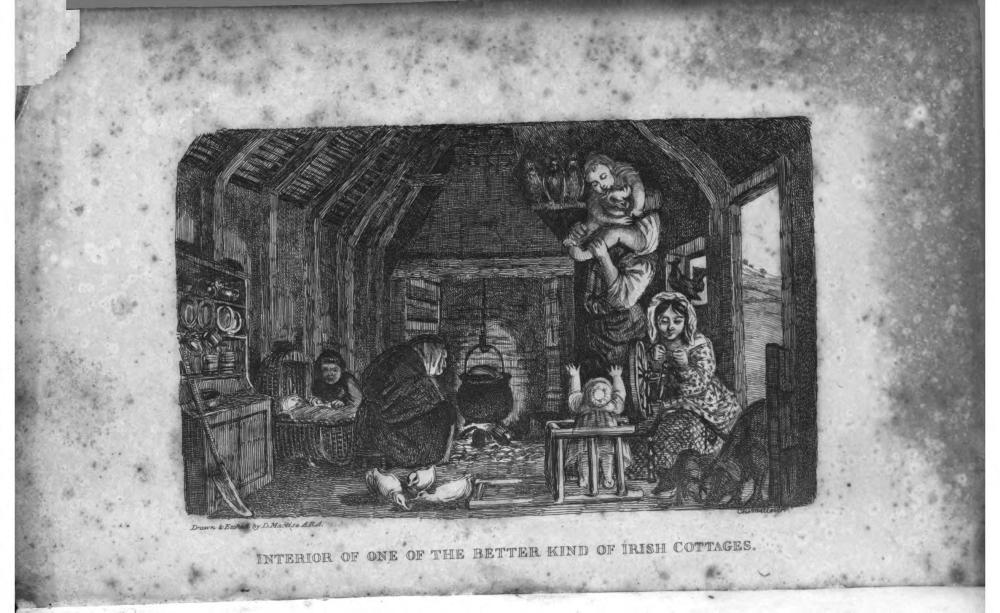 Interior of one of the better kind of Irish cottages, Daniel Maclise, 1836
